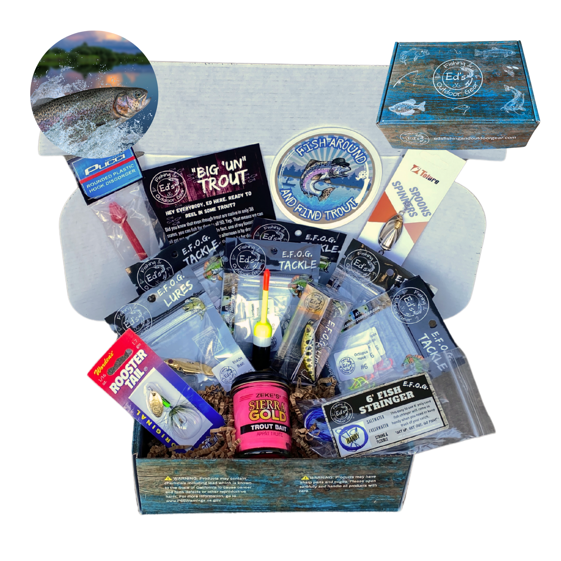 good trout tackle box Ed's Freshwater Trout Fishing Gift Box, 12-13+ types of Premium Lures