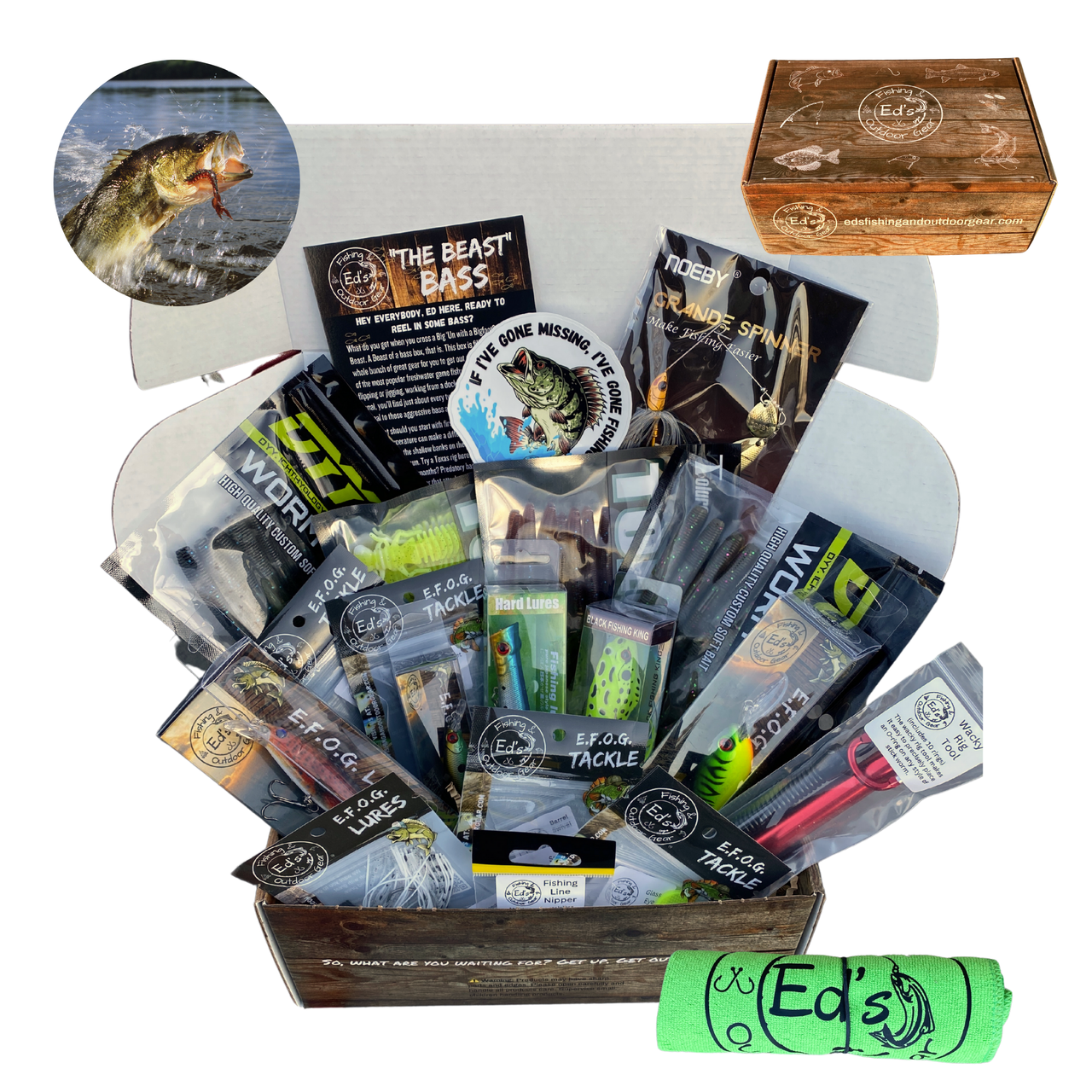 E.F.O.G.'s BEAST Bass Fishing Box, Freshwater Fishing Lures, Bass Fishing Gear, Bass Tackle Kit, Bass Fishing Gift Box